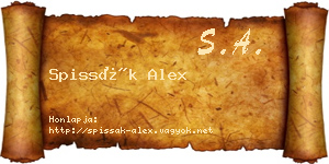 Spissák Alex névjegykártya